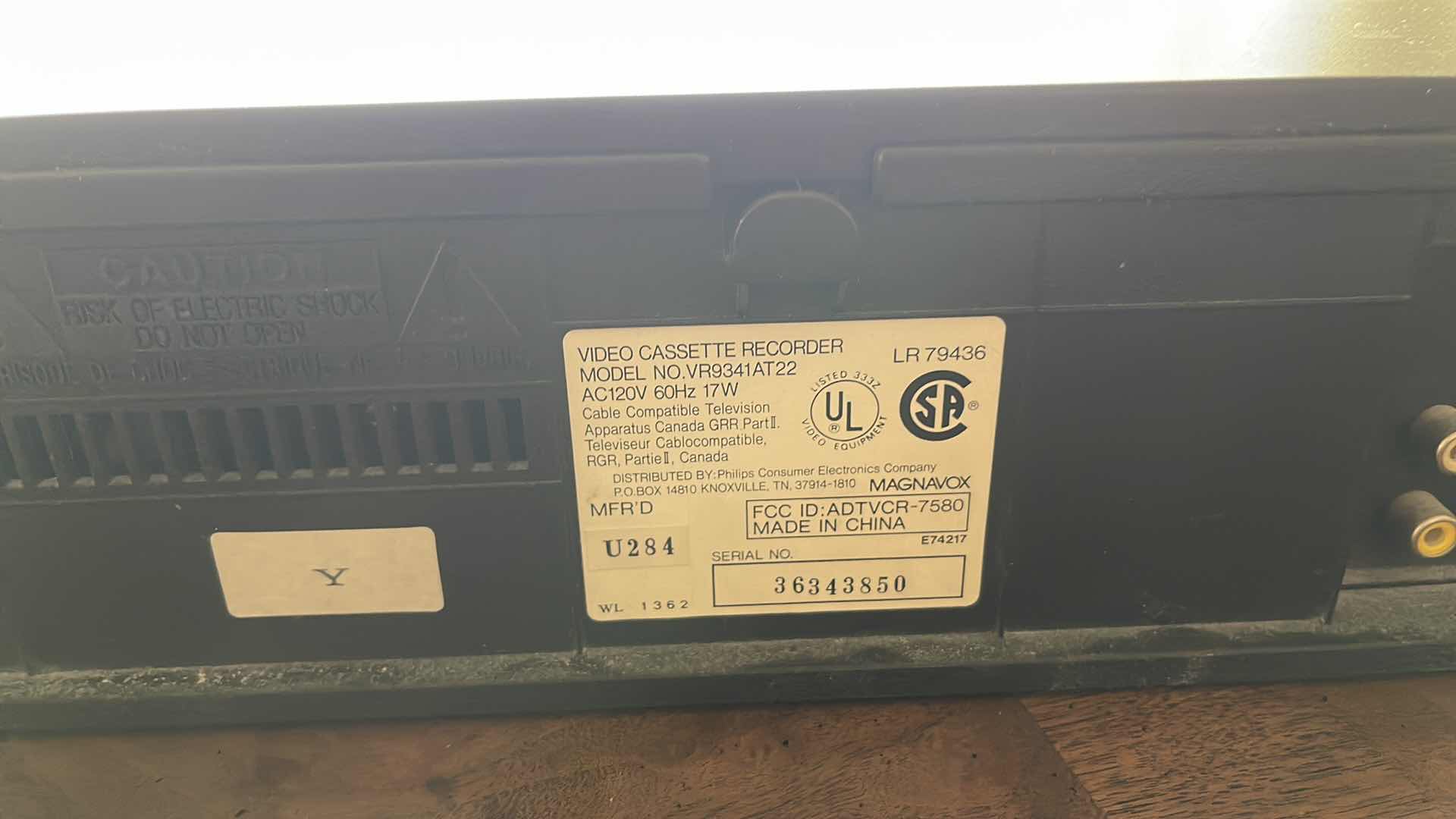 Photo 1 of MAGNAVOX VCR PLAYER, TESTED