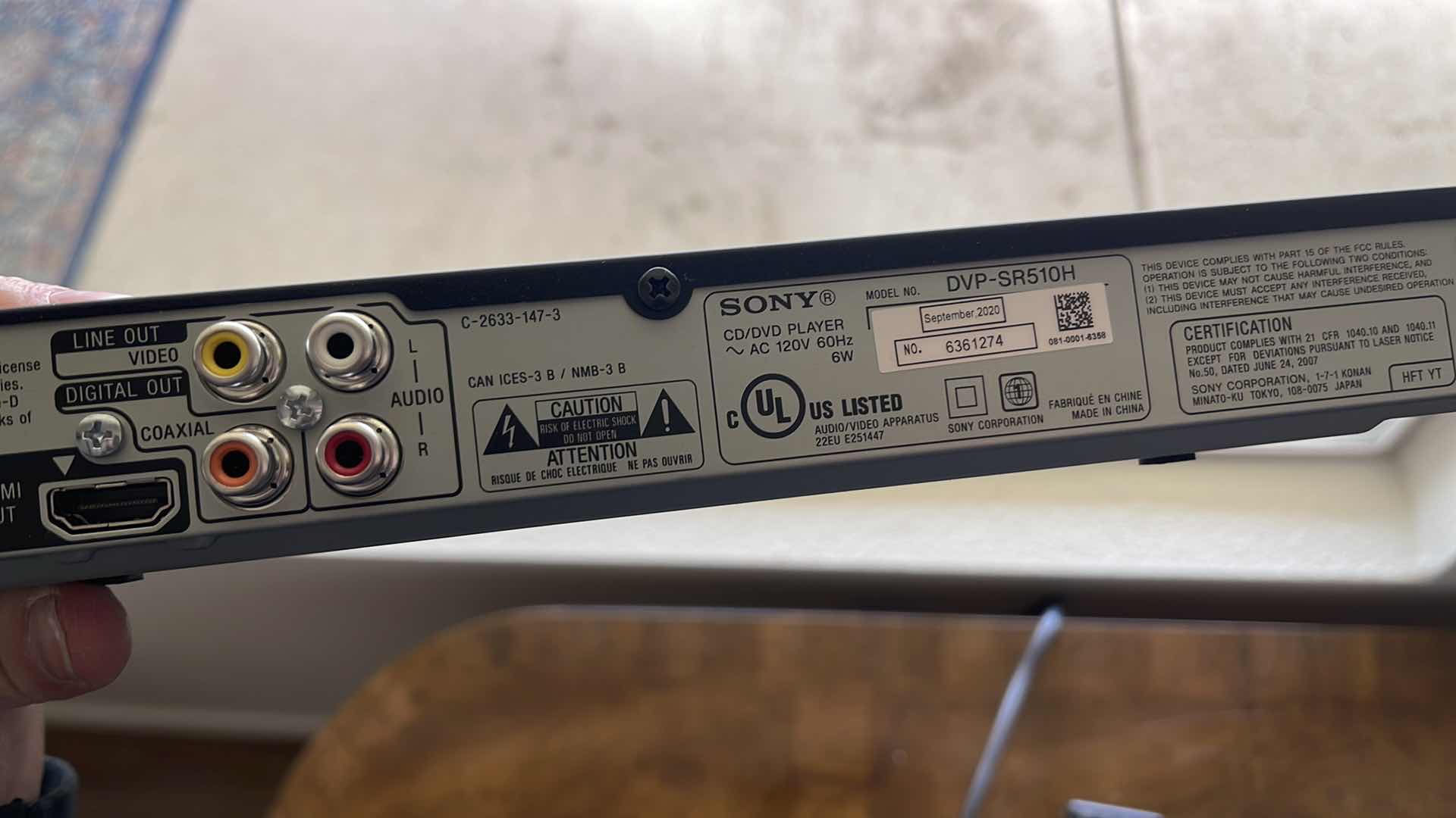 Photo 1 of SONY DVD PLAYER W/REMOTE (TESTED)