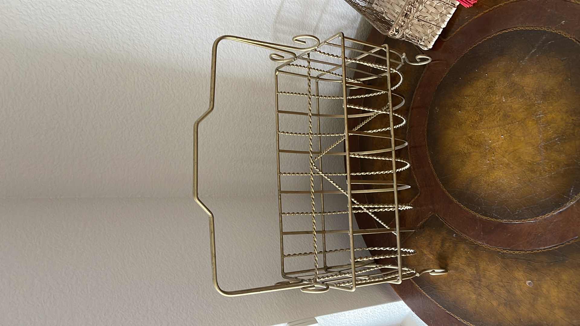 Photo 1 of METAL MAGAZINE RACK AND STORAGE BASKET