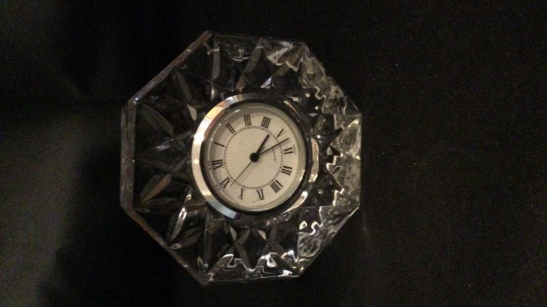 Photo 1 of GODINGER SILVER FLIP PHOTO FRAME W/ CUT GLASS CLOCK