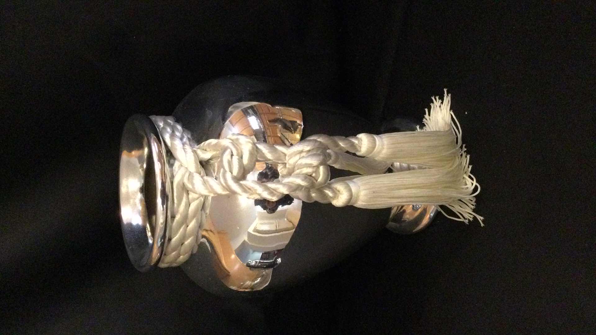 Photo 1 of DECORATIVE SILVER VASE W/ TRAY & CERAMIC BIRD