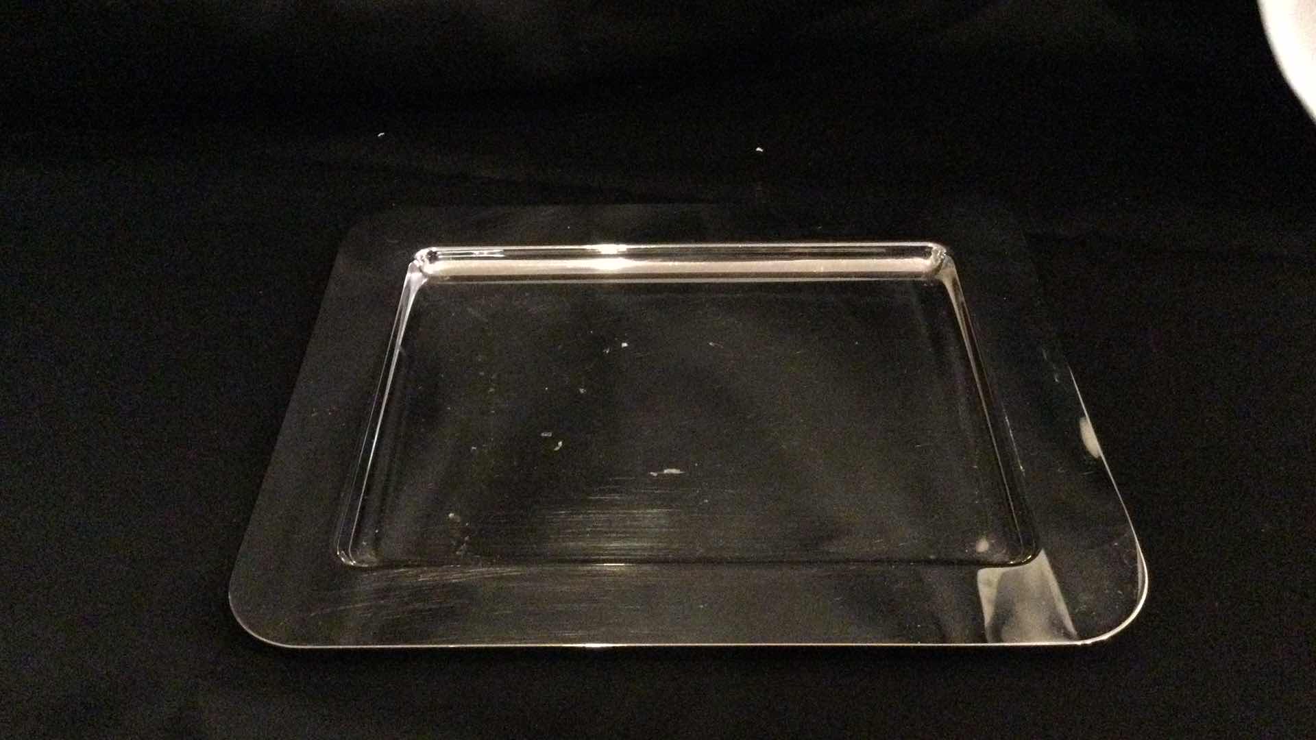 Photo 1 of DECORATIVE SILVER VASE W/ TRAY & CERAMIC BIRD