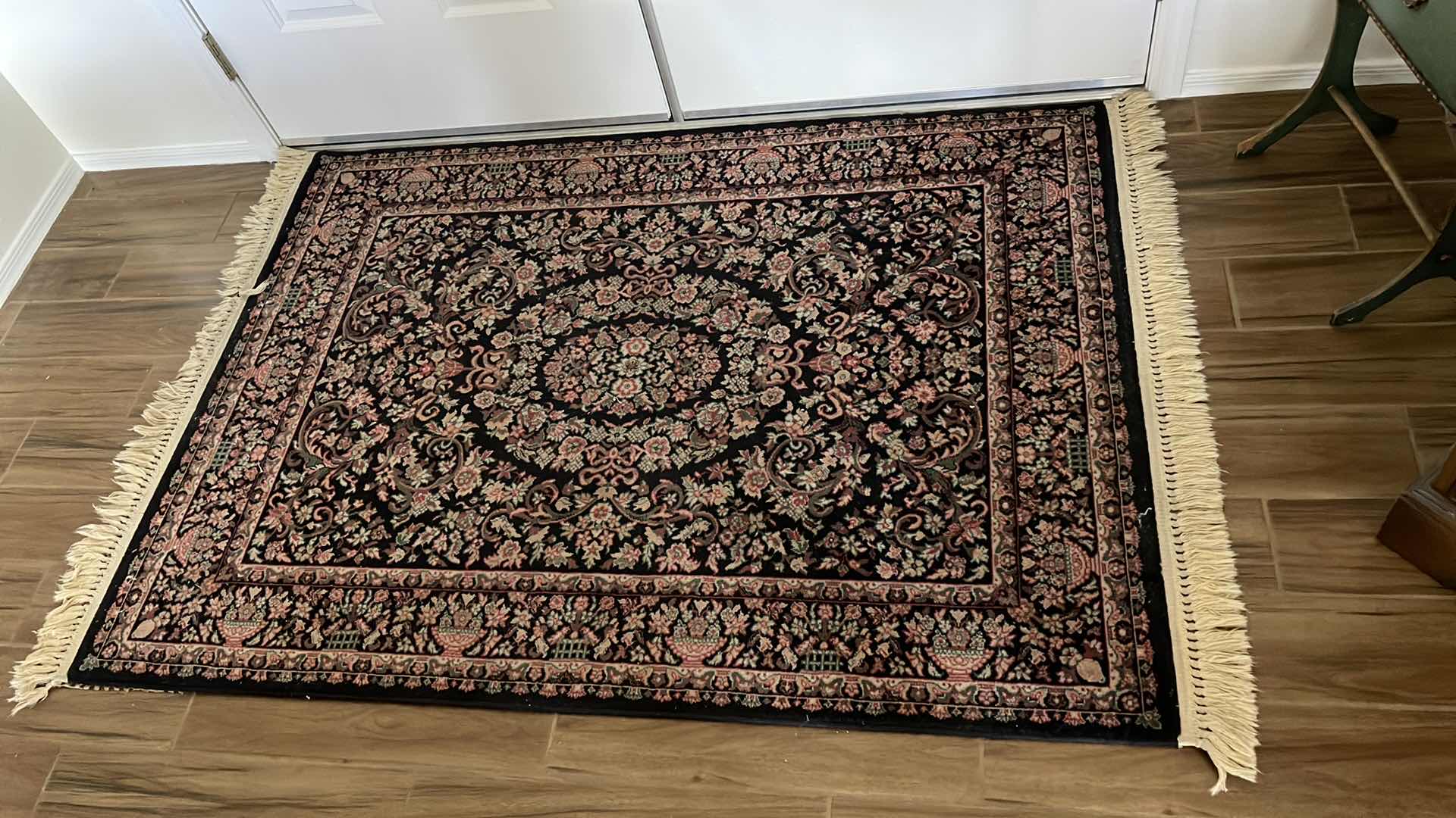 Photo 1 of BLUE FLORAL WOVEN RUG 48” X 74”