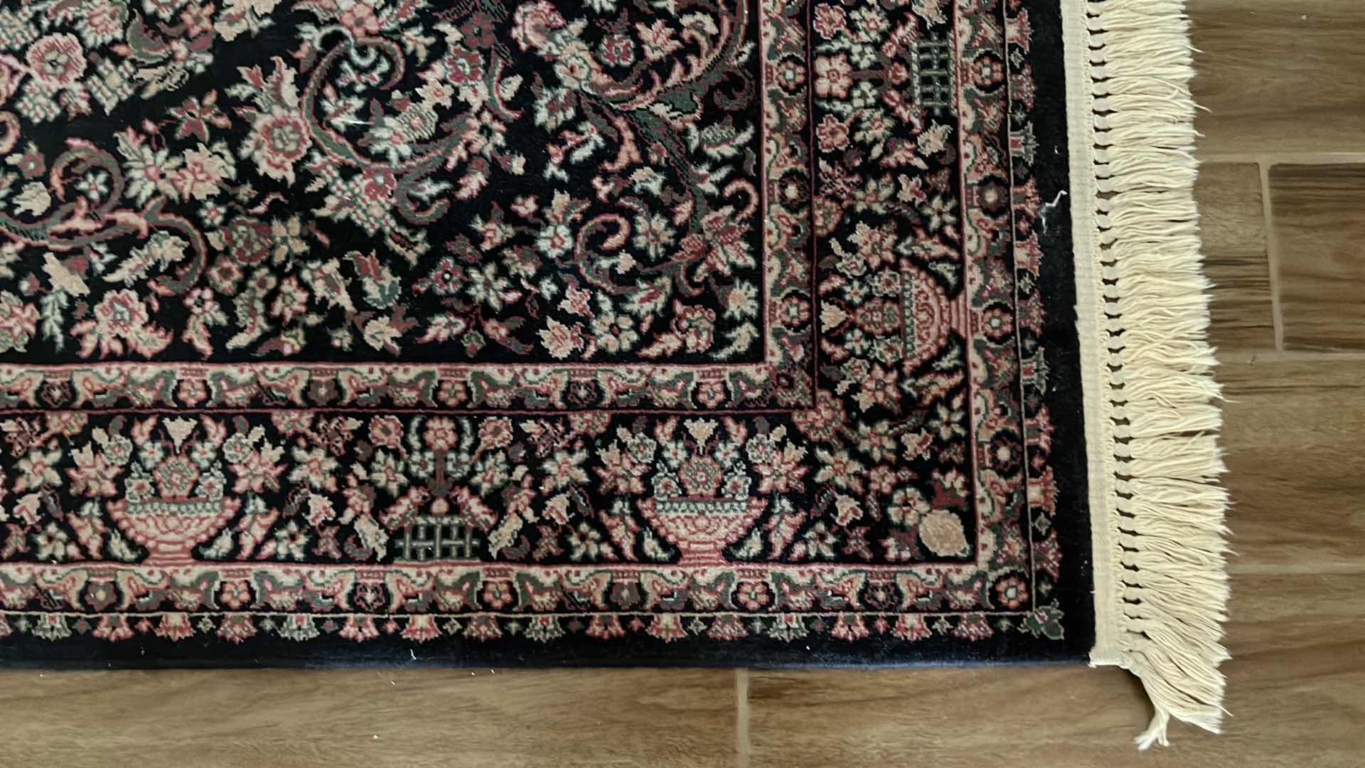 Photo 1 of BLUE FLORAL WOVEN RUG 48” X 74”