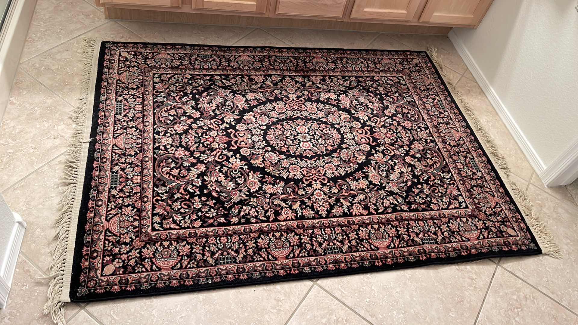 Photo 1 of BLUE WOVEN FLORAL RUG 48” X 74”