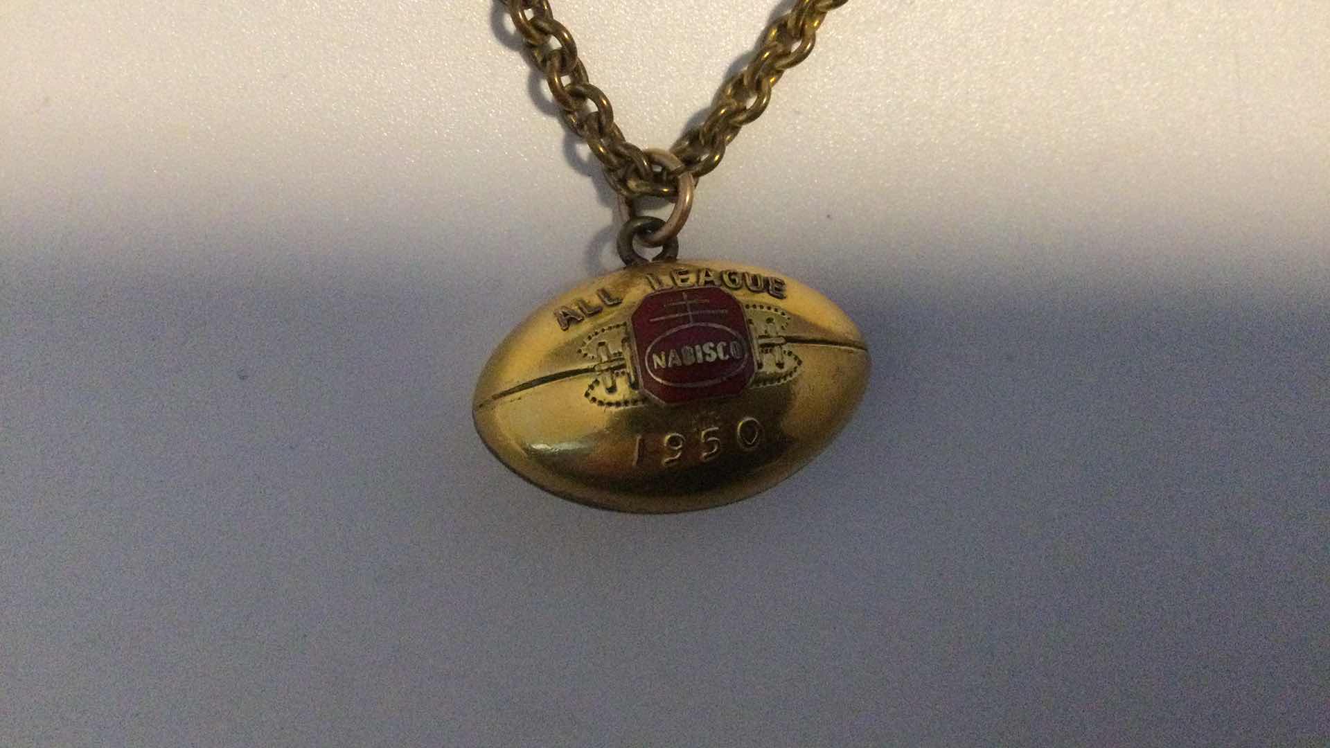 Photo 1 of 1950 ALL LEAGUE “NABISCO” TIE BAR W/FOOTBALL