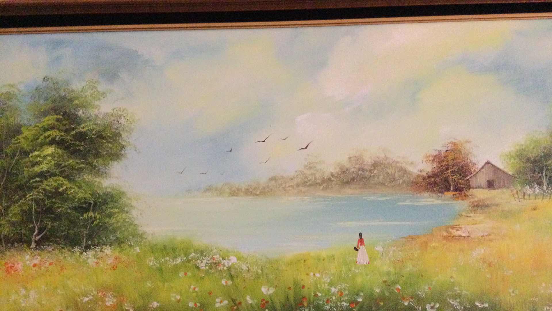 Photo 1 of FRAMED ARTIST SIGNED PAINTING ON CANVAS 42” X 31”