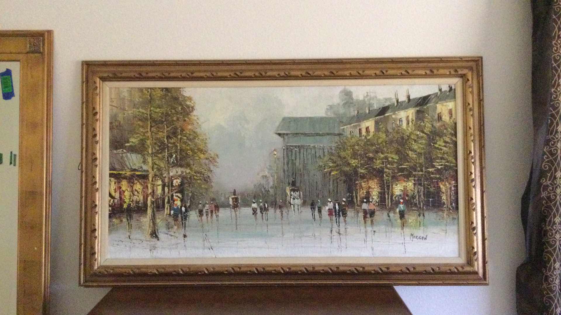 Photo 1 of FRAMED ARTIST SIGNED “MORGAN” PAINTING ON CANVAS 55” X 31”