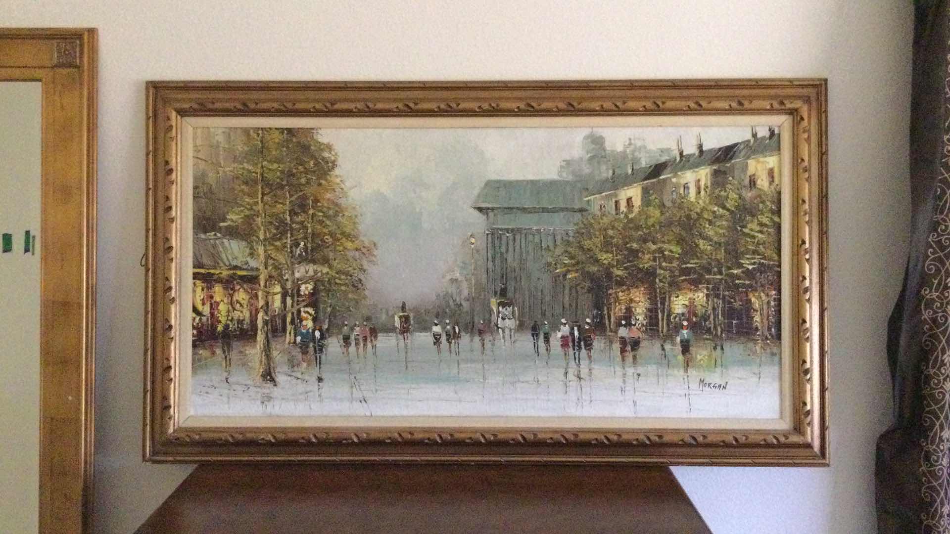 Photo 7 of FRAMED ARTIST SIGNED “MORGAN” PAINTING ON CANVAS 55” X 31”