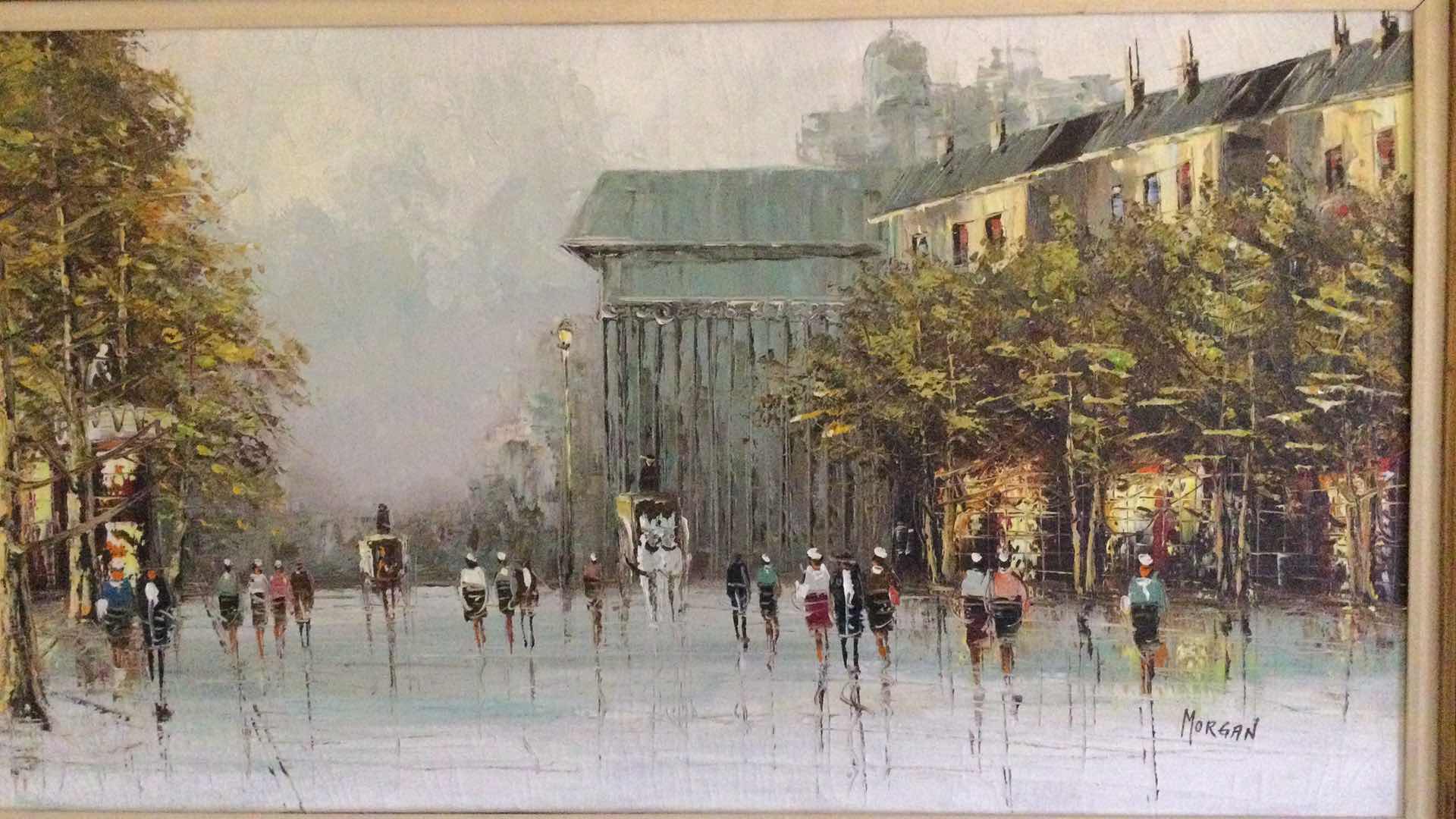 Photo 2 of FRAMED ARTIST SIGNED “MORGAN” PAINTING ON CANVAS 55” X 31”