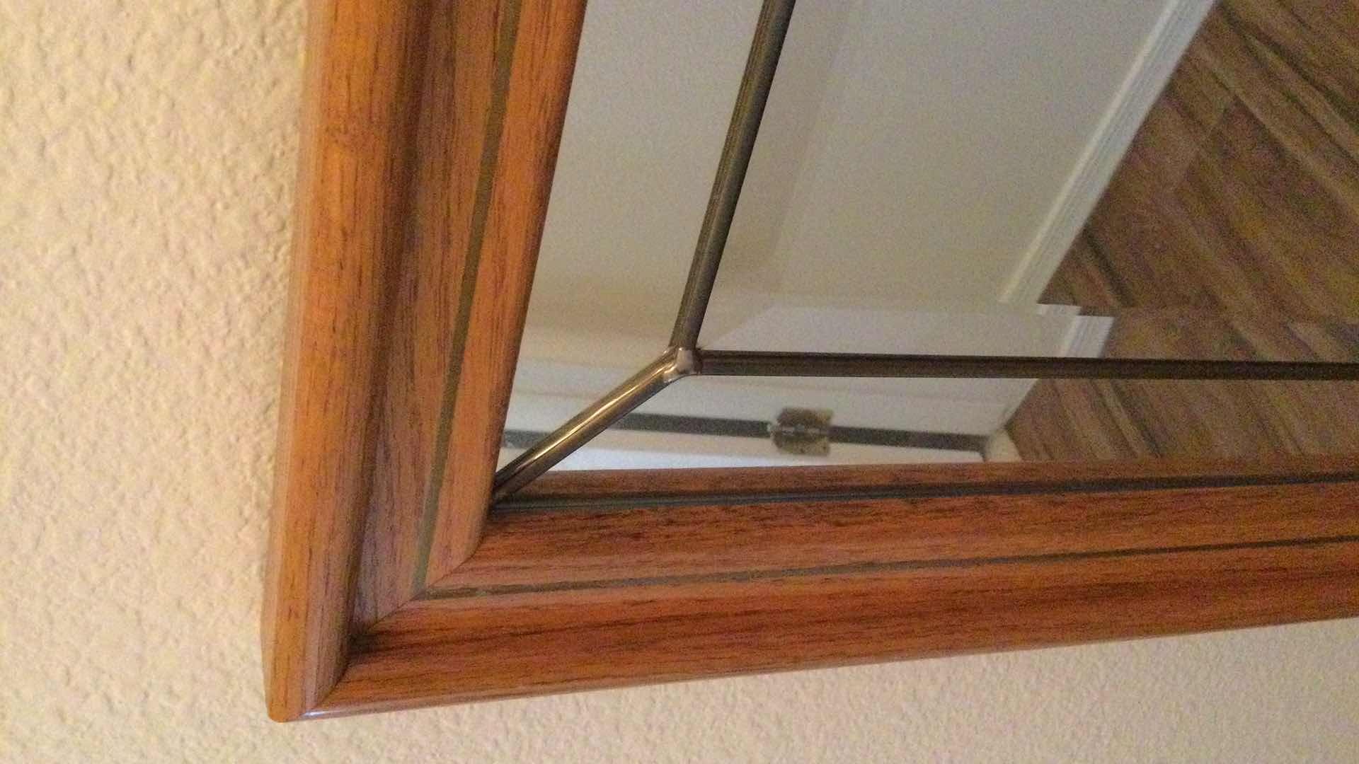 Photo 1 of SOLID WOOD W/ LEAD - BEVELED GLASS MIRROR 18” X 41”