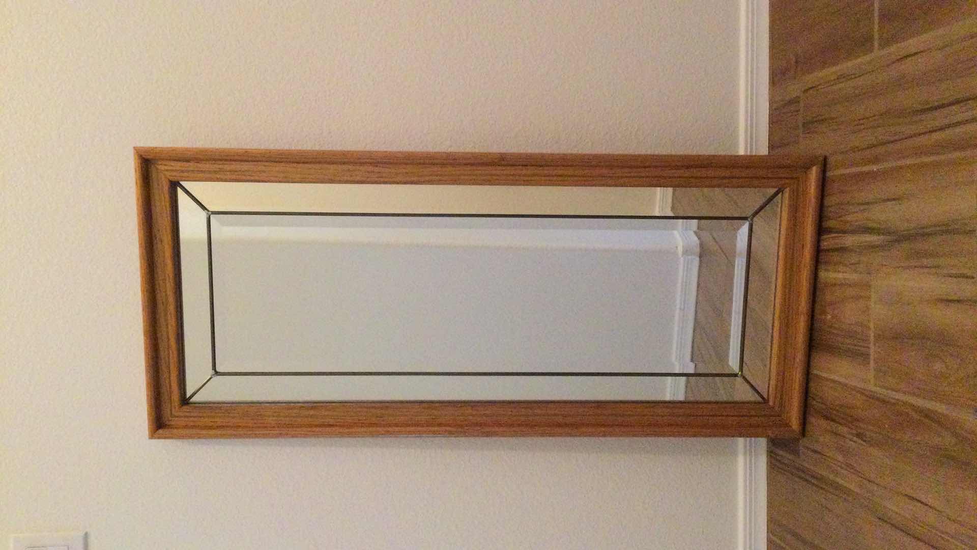 Photo 1 of SOLID WOOD W/ LEAD - BEVELED GLASS MIRROR 18” X 41”