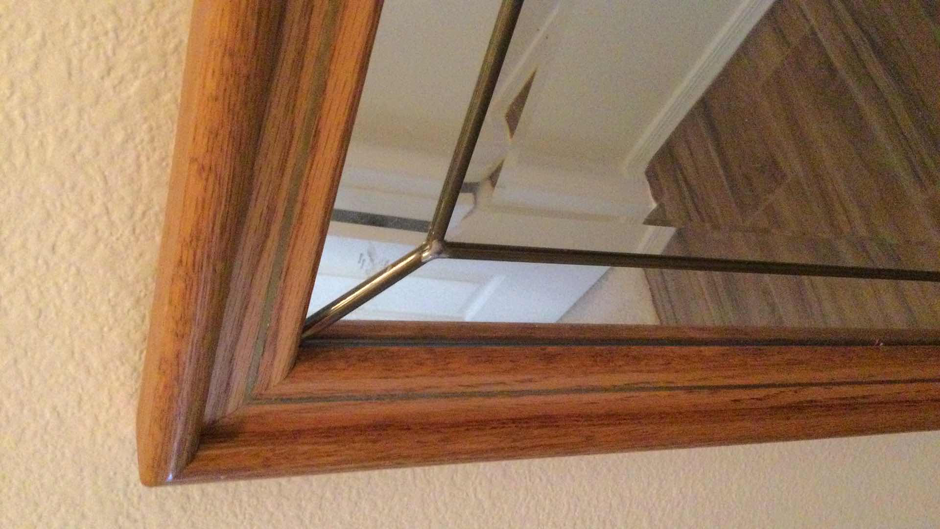 Photo 1 of SOLID WOOD W/ LEAD - BEVELED GLASS MIRROR 18” X 41”