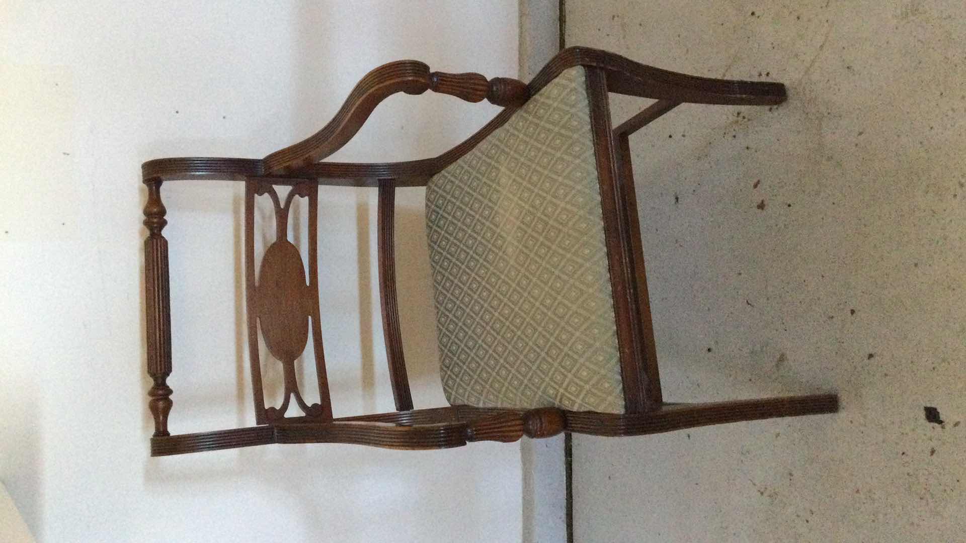 Photo 2 of VINTAGE WOOD FRAMED CHAIRS 1-ARMCHAIR W/ 2- SIDE CHAIRS