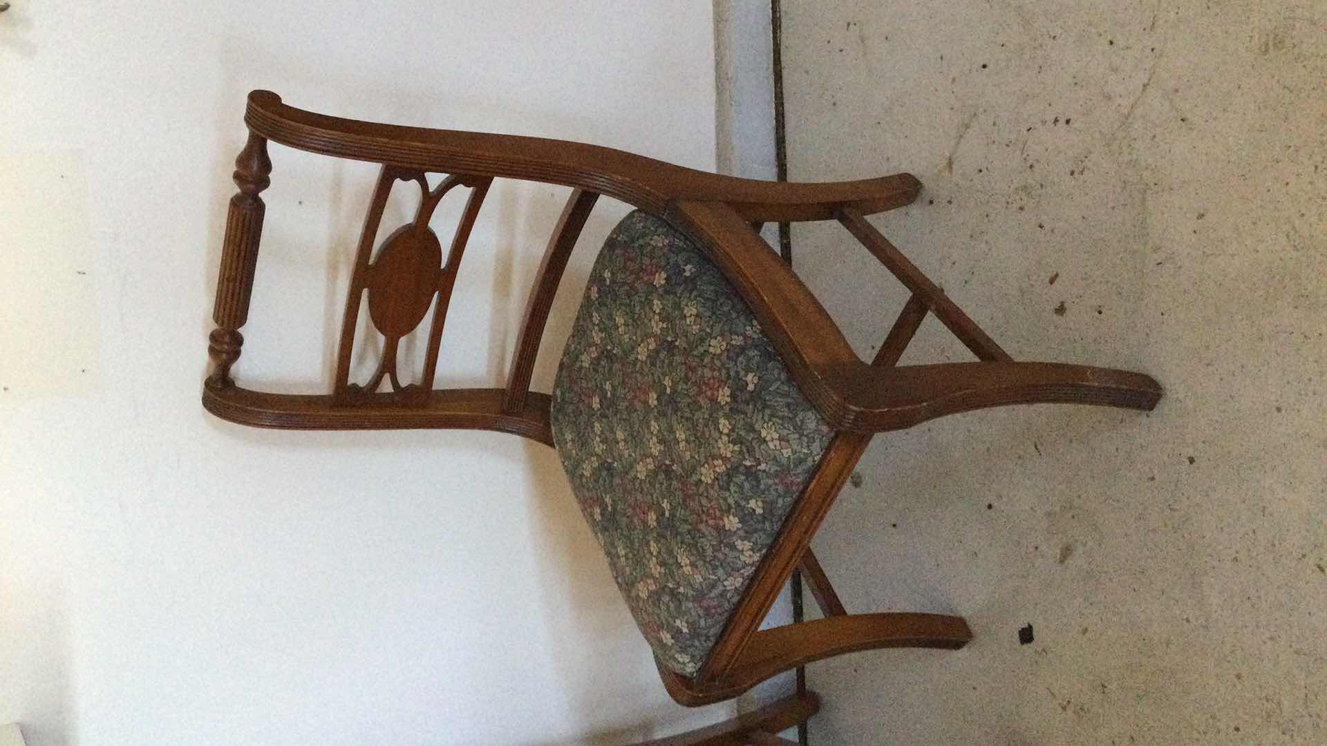 Photo 6 of VINTAGE WOOD FRAMED CHAIRS 1-ARMCHAIR W/ 2- SIDE CHAIRS