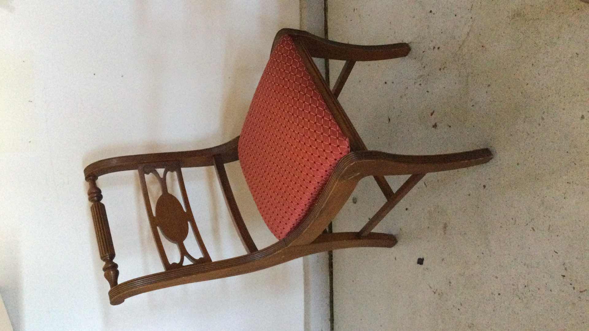 Photo 5 of VINTAGE WOOD FRAMED CHAIRS 1-ARMCHAIR W/ 2- SIDE CHAIRS