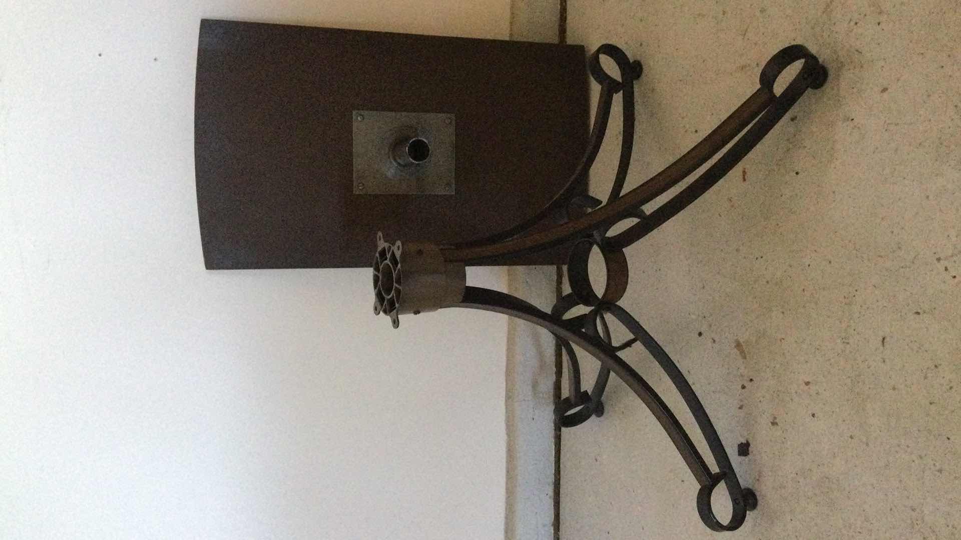 Photo 4 of SIDE TABLE, SCULPTED METAL W/ WOOD TOP 27” X 16” H 21”