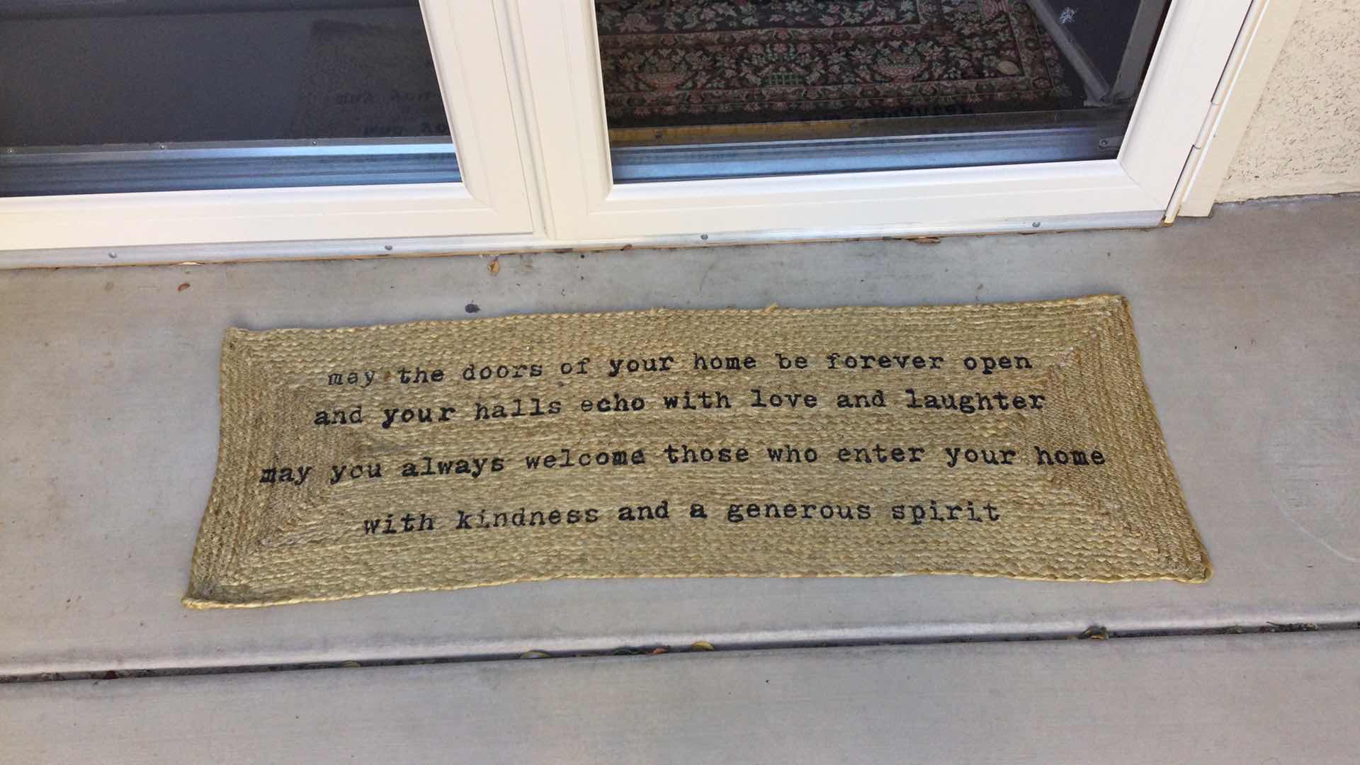 Photo 1 of SENTIMENTS WEAVE DOOR MAT 50” X 18”