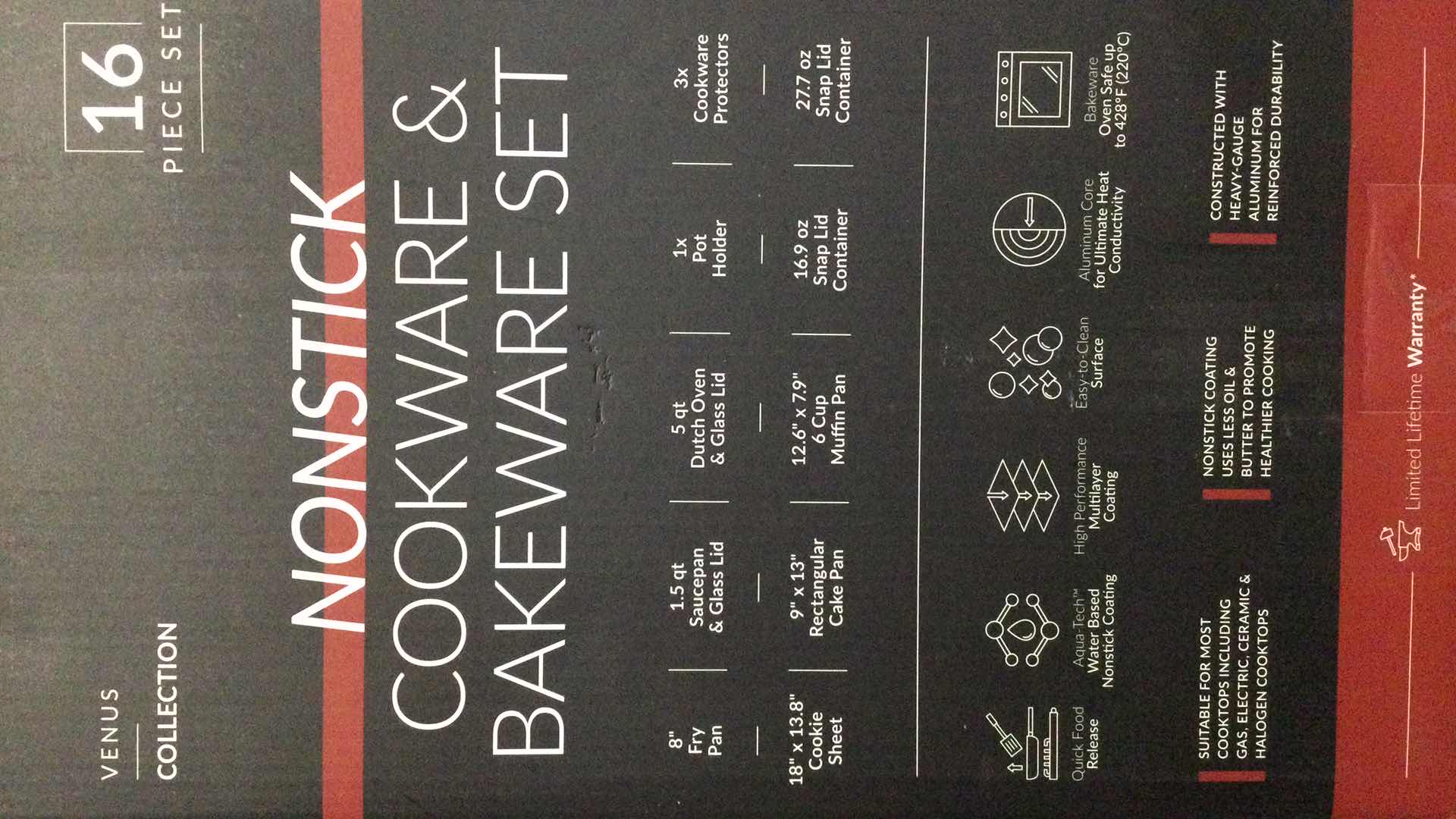 Photo 1 of NEW BKLYN VENUS COLLECTION 16 PC NON-STICK COOK & BAKEWARE SET