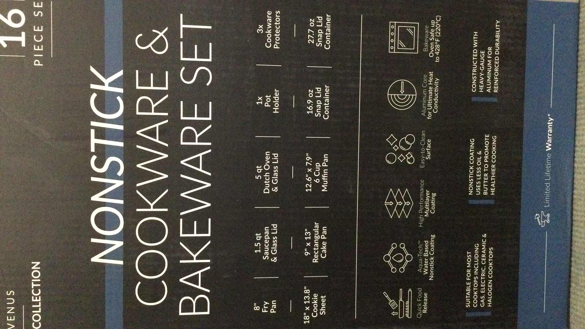 Photo 1 of NEW BKLYN VENUS COLLECTION 16PC NON-STICK COOK & BAKEWARE SET