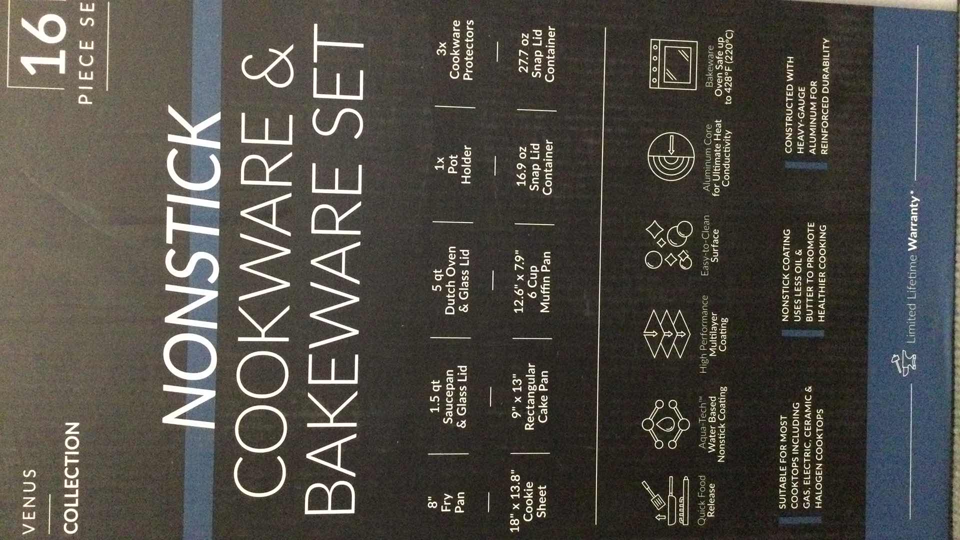 Photo 3 of NEW BKLYN VENUS COLLECTION 16PC NON-STICK COOK & BAKEWARE SET