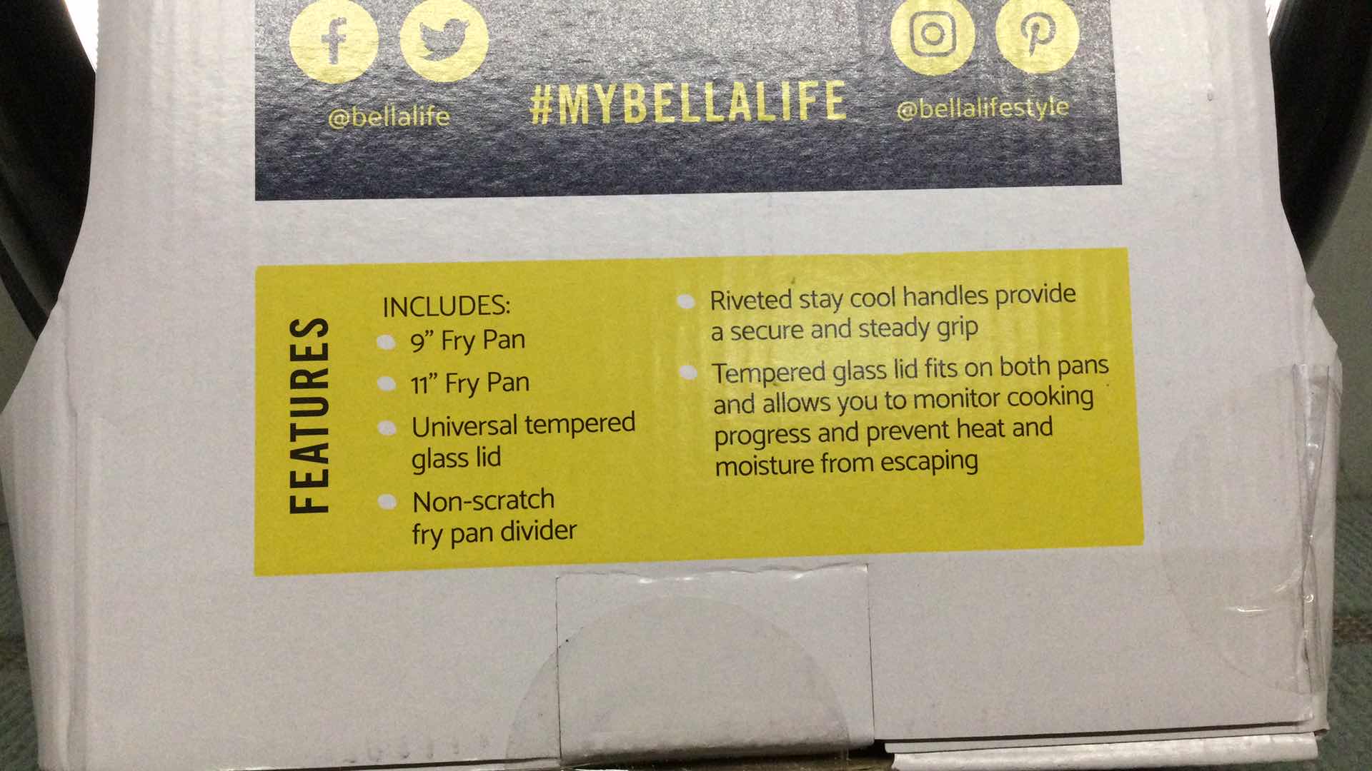 Photo 4 of NEW BELLA 4 PC NONSTICK FRY PAN SET