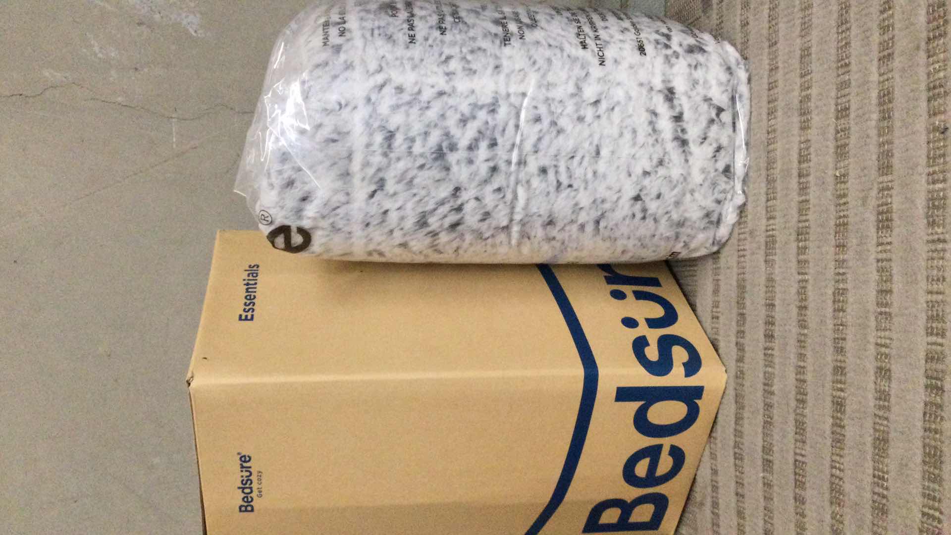 View 1 of BEDSURE SHERPA BLANKET - FUZZY G1 50” X 60”