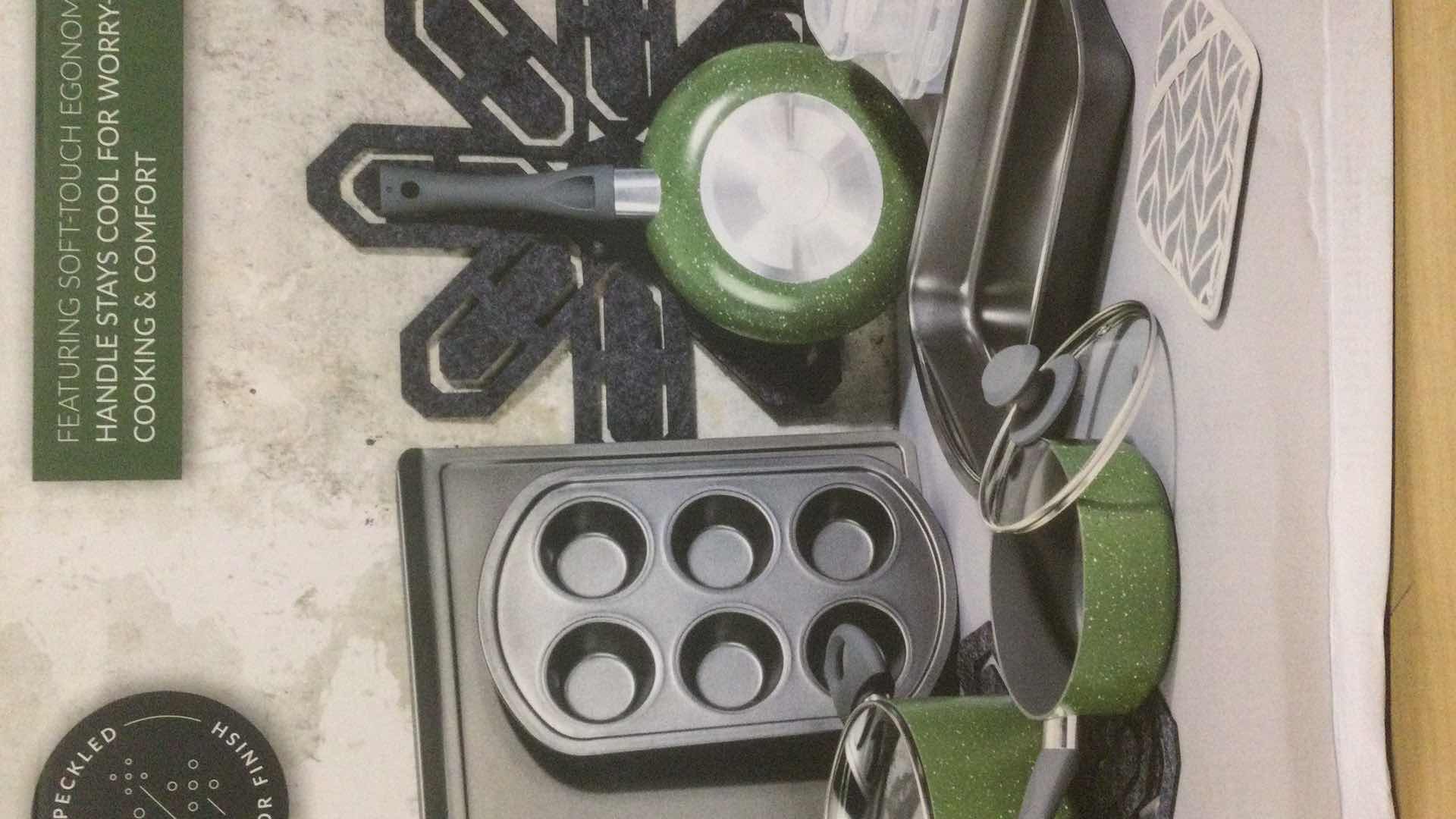 Photo 1 of NEW BKLYN STEELC SELECT 16-PIECE NONSTICK COOK & BAKEWARE SET GREEN
