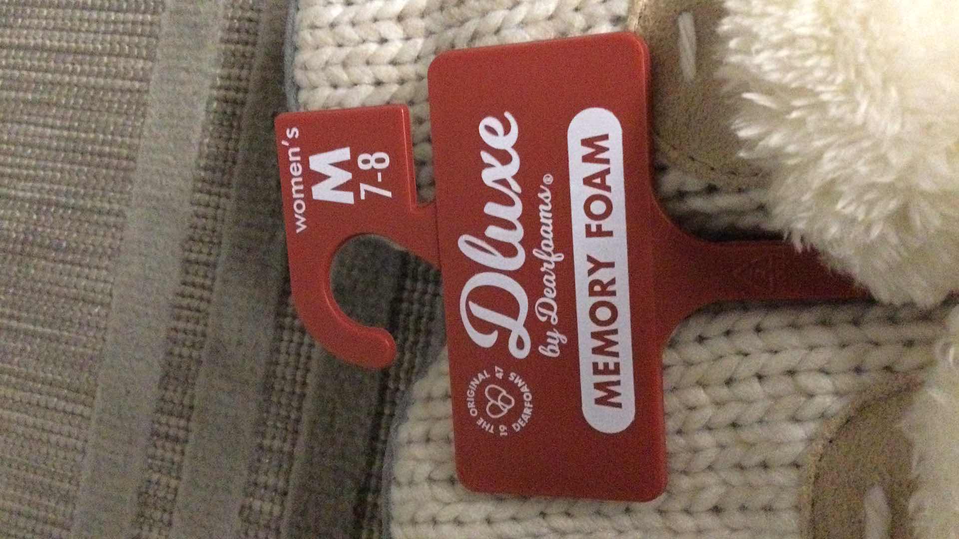 Photo 1 of NEW DLUX BY DEARFORMS MEMORY FOAM SLIPPERS LADIES SIZE: M 7/8 OATMEAL 2- PAIR