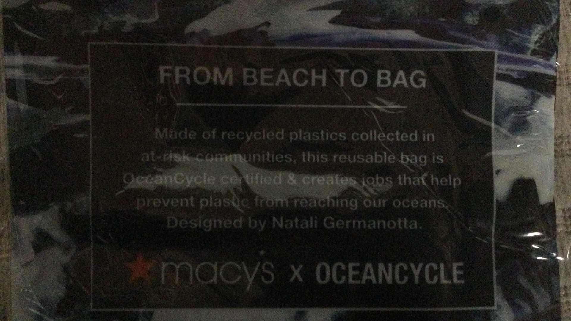 Photo 2 of MACYS OCEAN CYCLE REUSABLE BAGS QTY 5