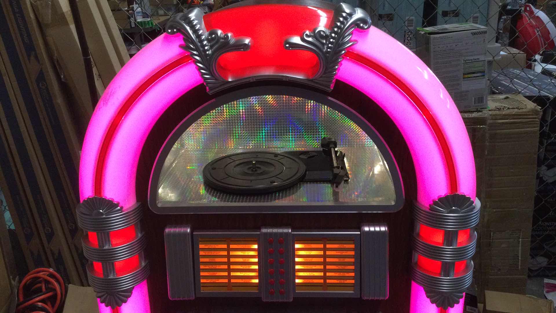 Photo 1 of CROSLEY CR1704A-WM JUKE BOX W.  AM/FM , CD & PHONOGRAPH (TESTED)