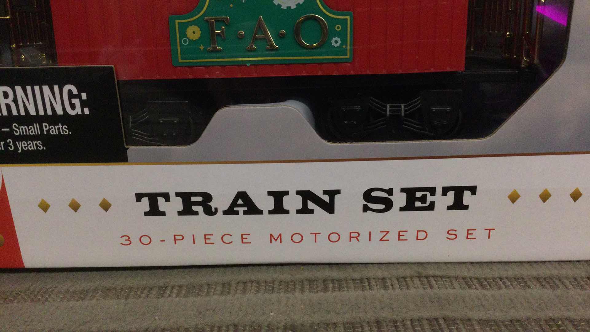 Photo 1 of NEW F.A.O. SCHWARZ TRAIN SET 30- PIECE MOTORIZED SET