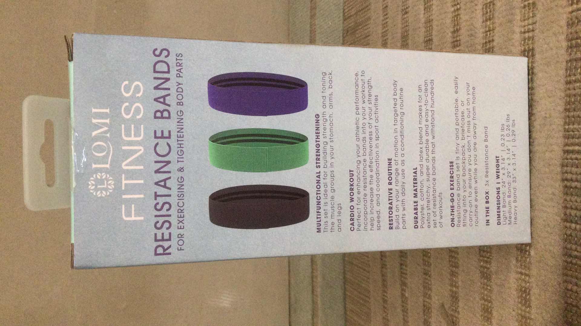 Photo 2 of NEW LOMI FITNESS RESISTANCE BANDS ( FOR EXERCISING & TIGHTENING BIDY PARTS)