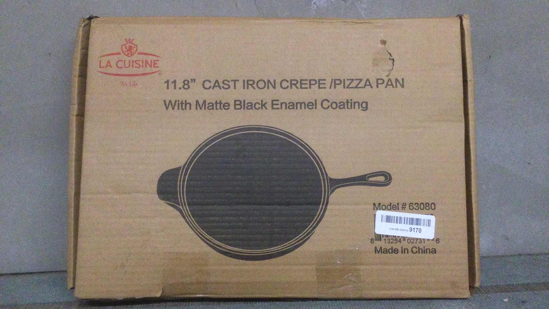 View 3 of LA CUISINE 11.8” CAST IRON CRÊPE/PIZZA PAN W/ MATTE BLACK ENAMEL COATING
