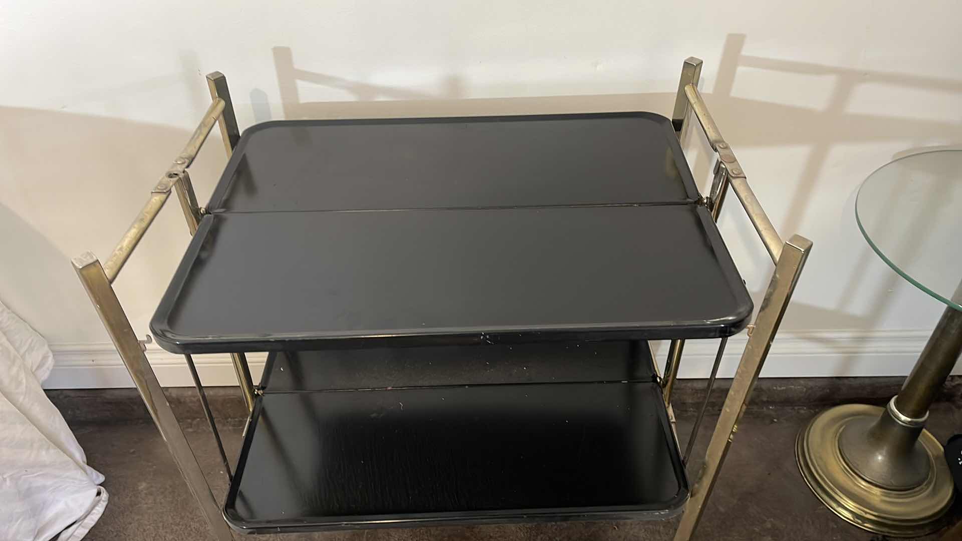 Photo 1 of MCM BLACK & GOLD FOLDING ROLLING CART 37”H