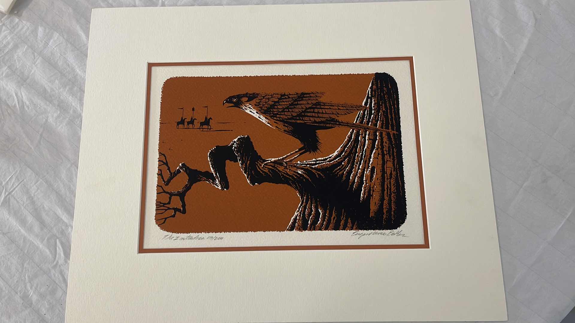 Photo 1 of SIGNED NATIVE AMERICAN PAINTING 20x16