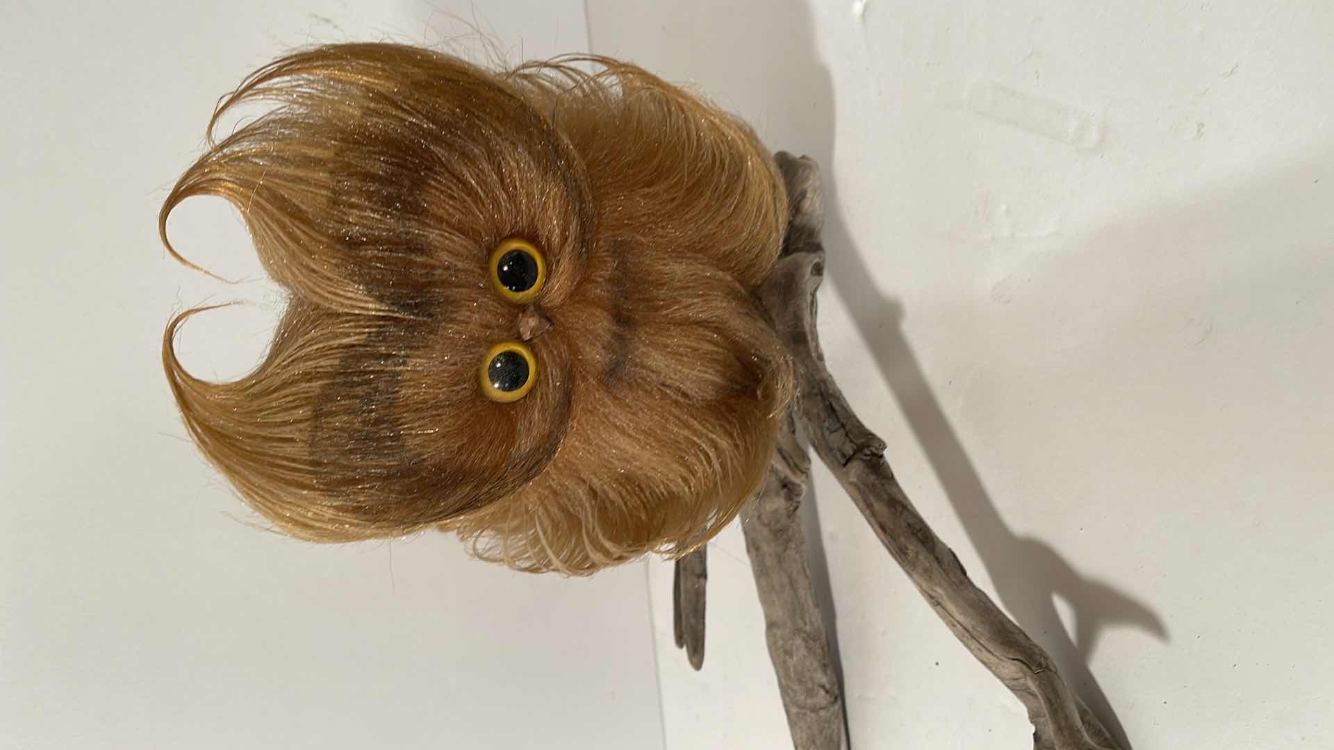 Photo 1 of VINTAGE 70'S WOOLY CRITTER STYLE FIBER ART OWL

