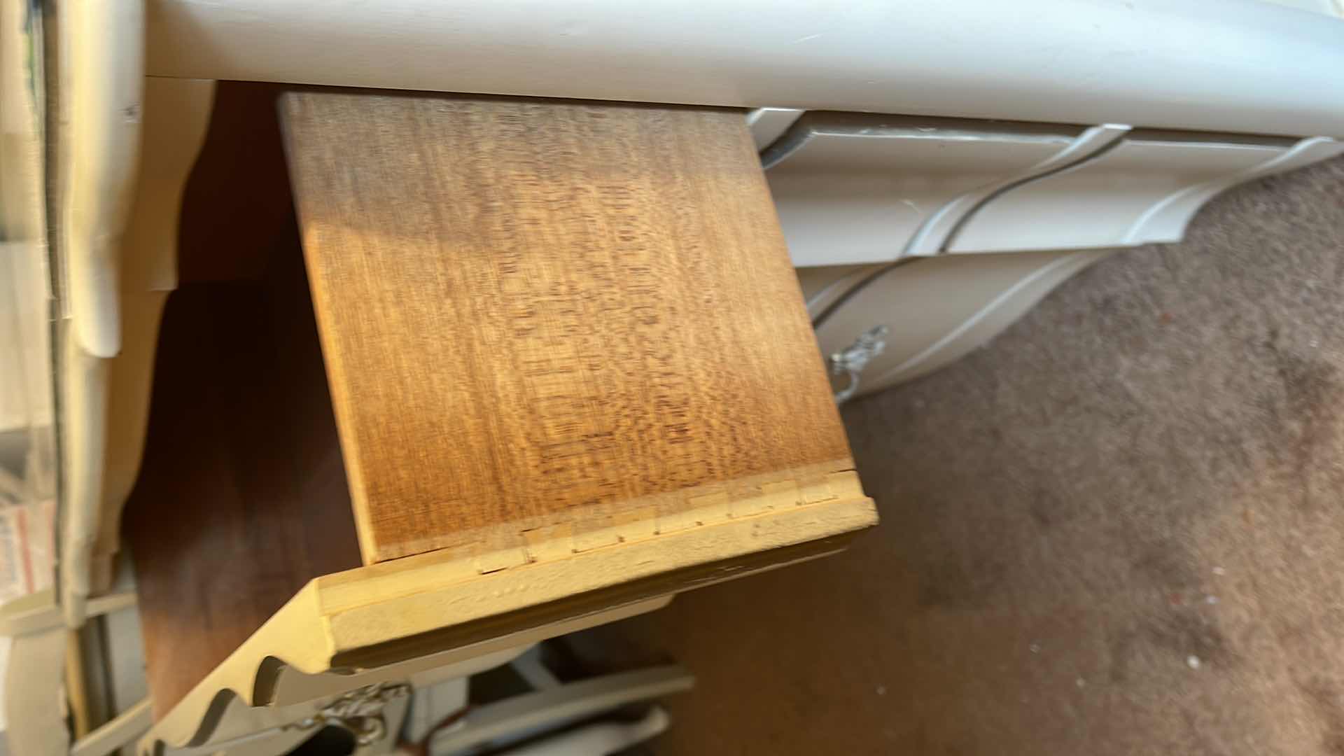 Photo 1 of FRENCH PROVIAL  3 DRAWER WITH MIRROR DRESSER 
MORE OF THIS SET IN AUCTION 30”x18”x31”