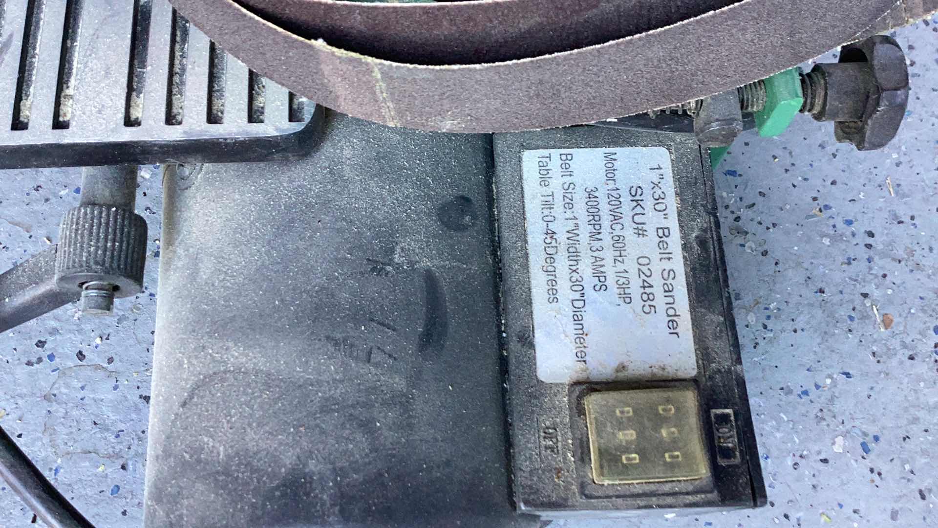 Photo 1 of CENTRAL MACHINERY BELT SANDER TESTED WORKING