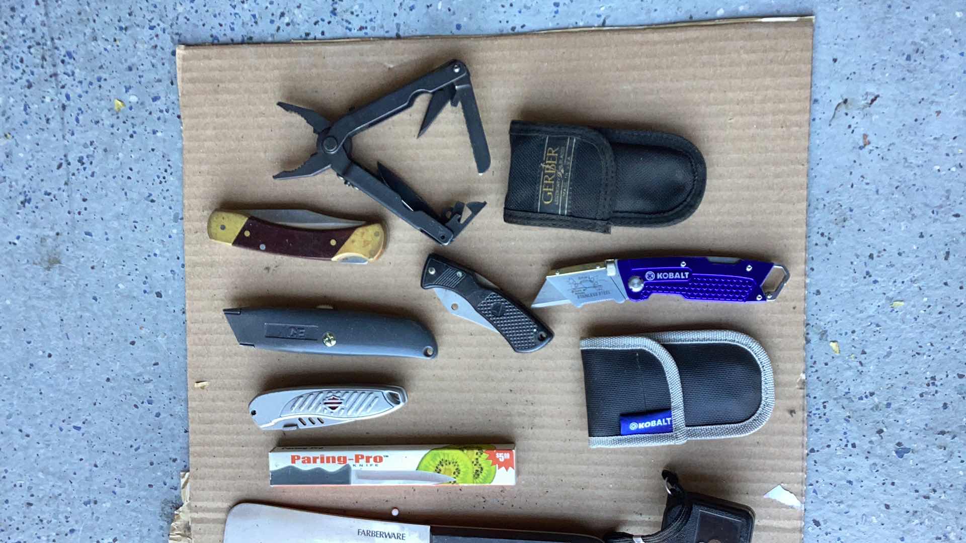 Photo 1 of 12 ASSORTED KNIVES GERBER KOBALT FARBERWARE