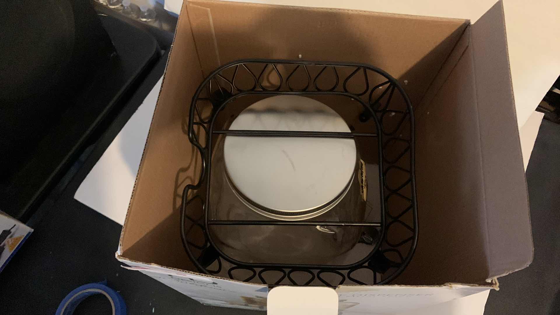 Photo 1 of BEVERAGE DISPENSER W BLACK METAL STAND