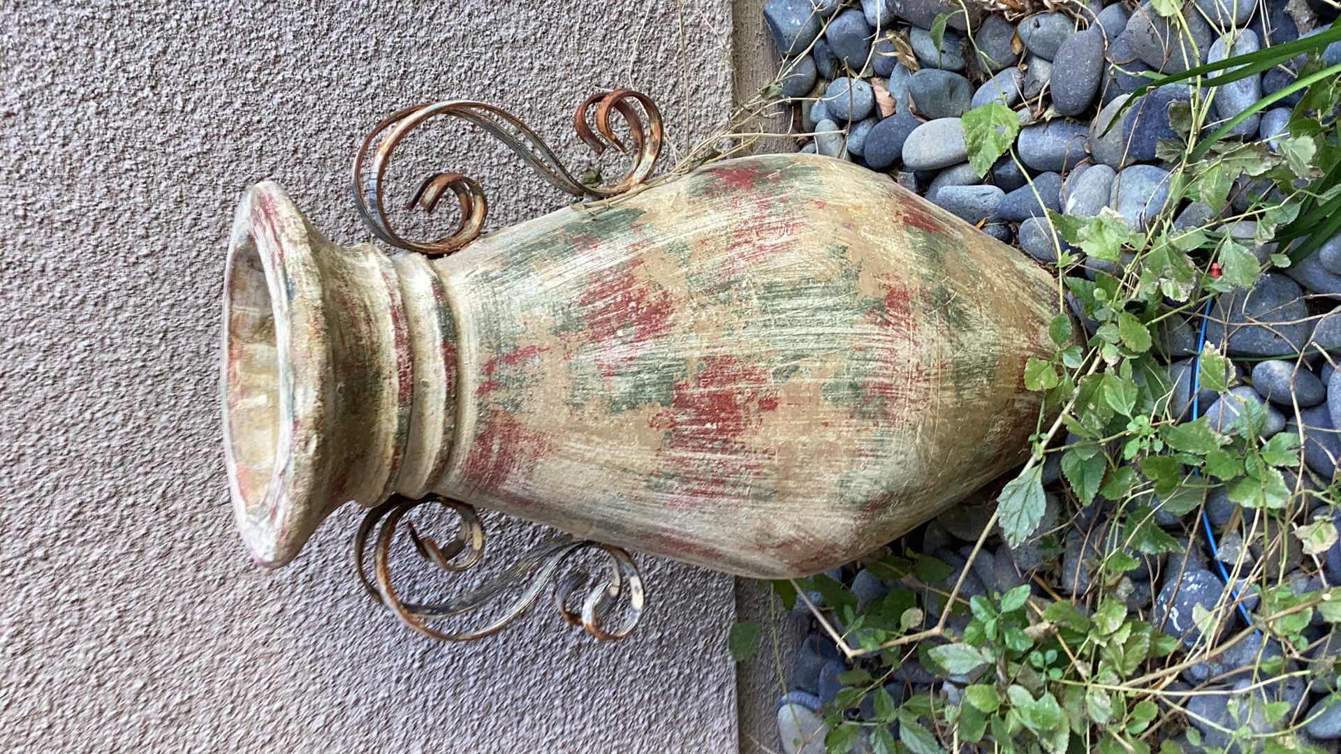 Photo 1 of PAIR OF LARGE CLAY POTS WITH HANDLES 12" X H24"