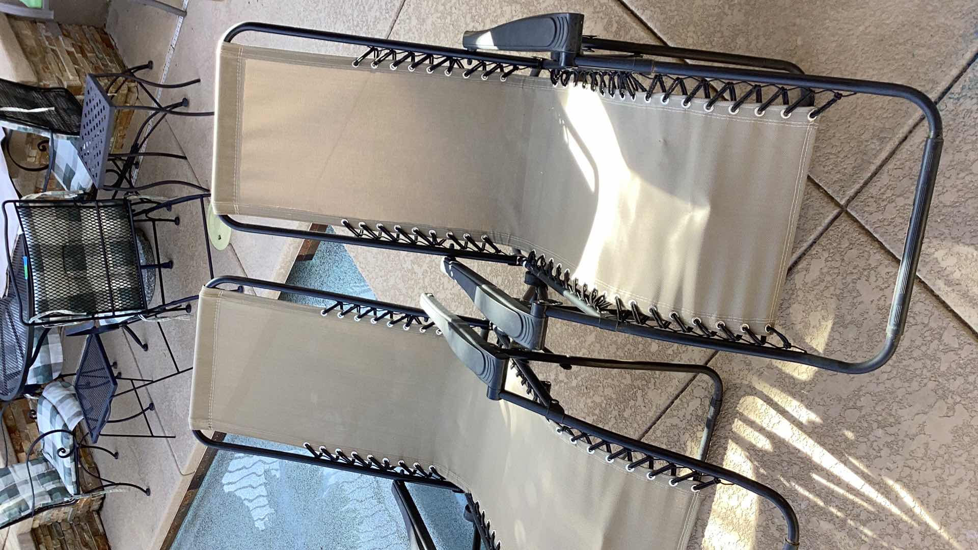 Photo 1 of SET OF TWO METAL OUTDOOR FURNITURE RECLINERS