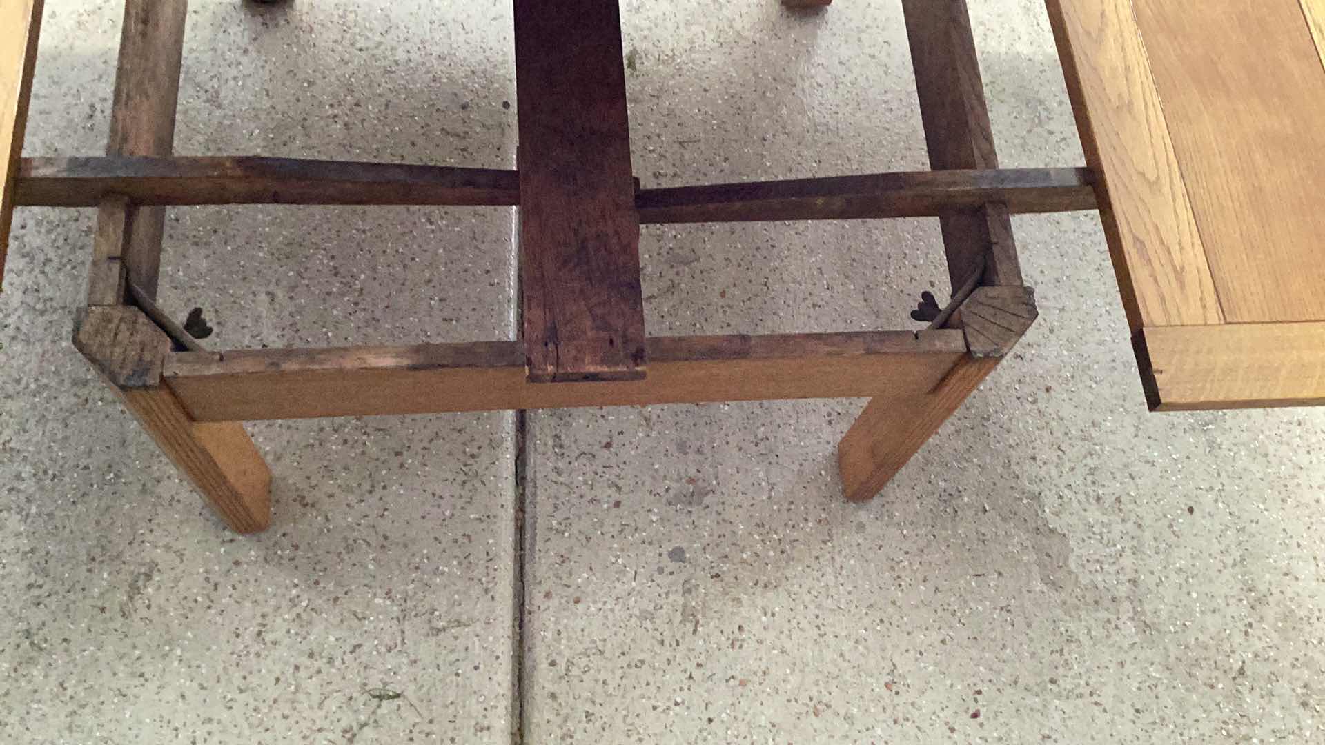 Photo 1 of VINTAGE OAK EXPANDABLE TABLE 33" X 33" H17" EXPANDED SIZE IS 33" X 57" H17"