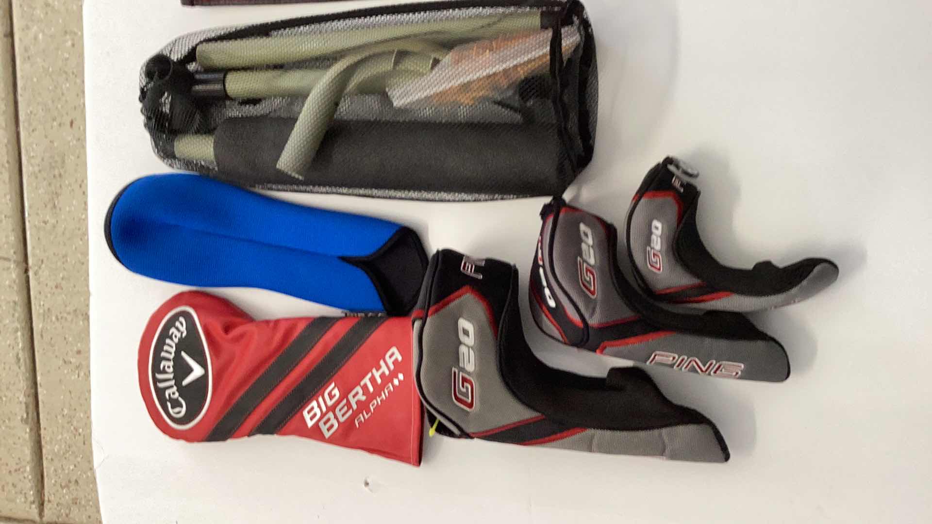 Photo 1 of PING AND CALLAWAY GOLF HEAD COVERS, RYDER CUP 2020 TOWEL, JACK NICKLAUS INSIDE APPROACH GOLF TRAINER