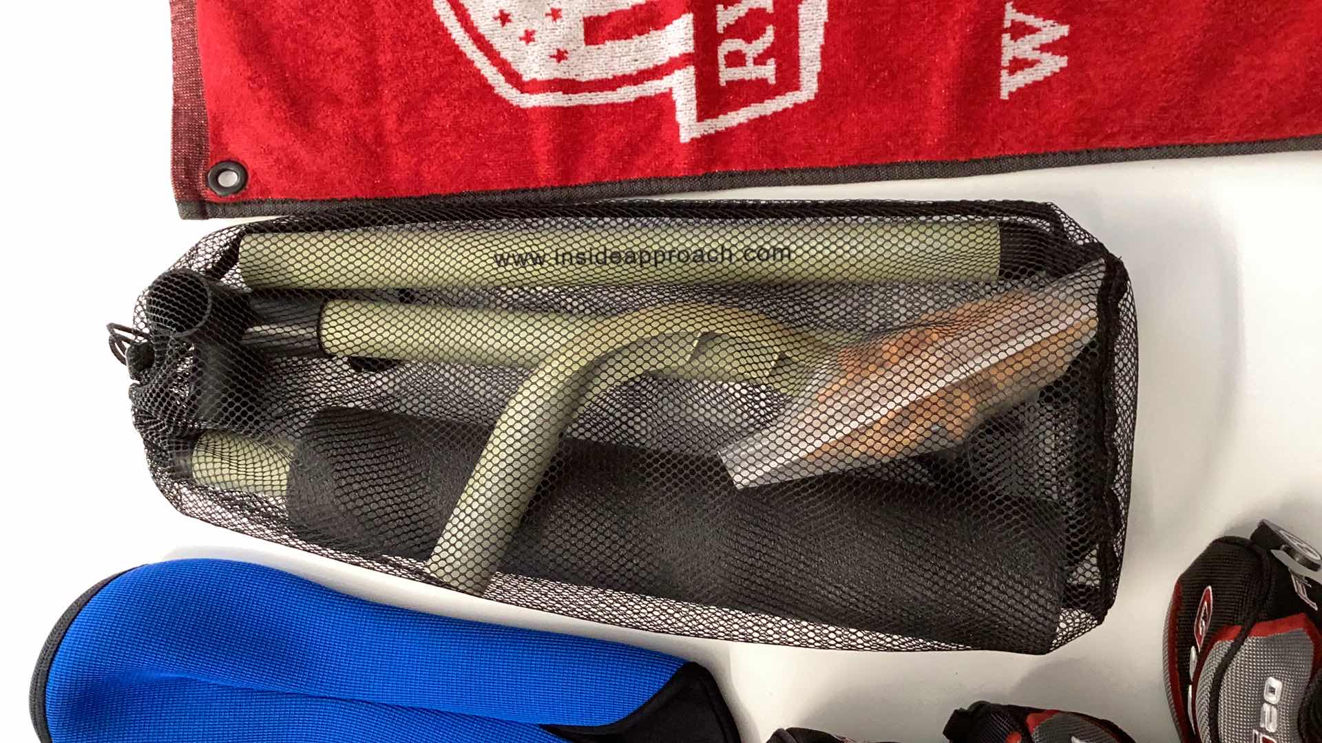 Photo 1 of PING AND CALLAWAY GOLF HEAD COVERS, RYDER CUP 2020 TOWEL, JACK NICKLAUS INSIDE APPROACH GOLF TRAINER