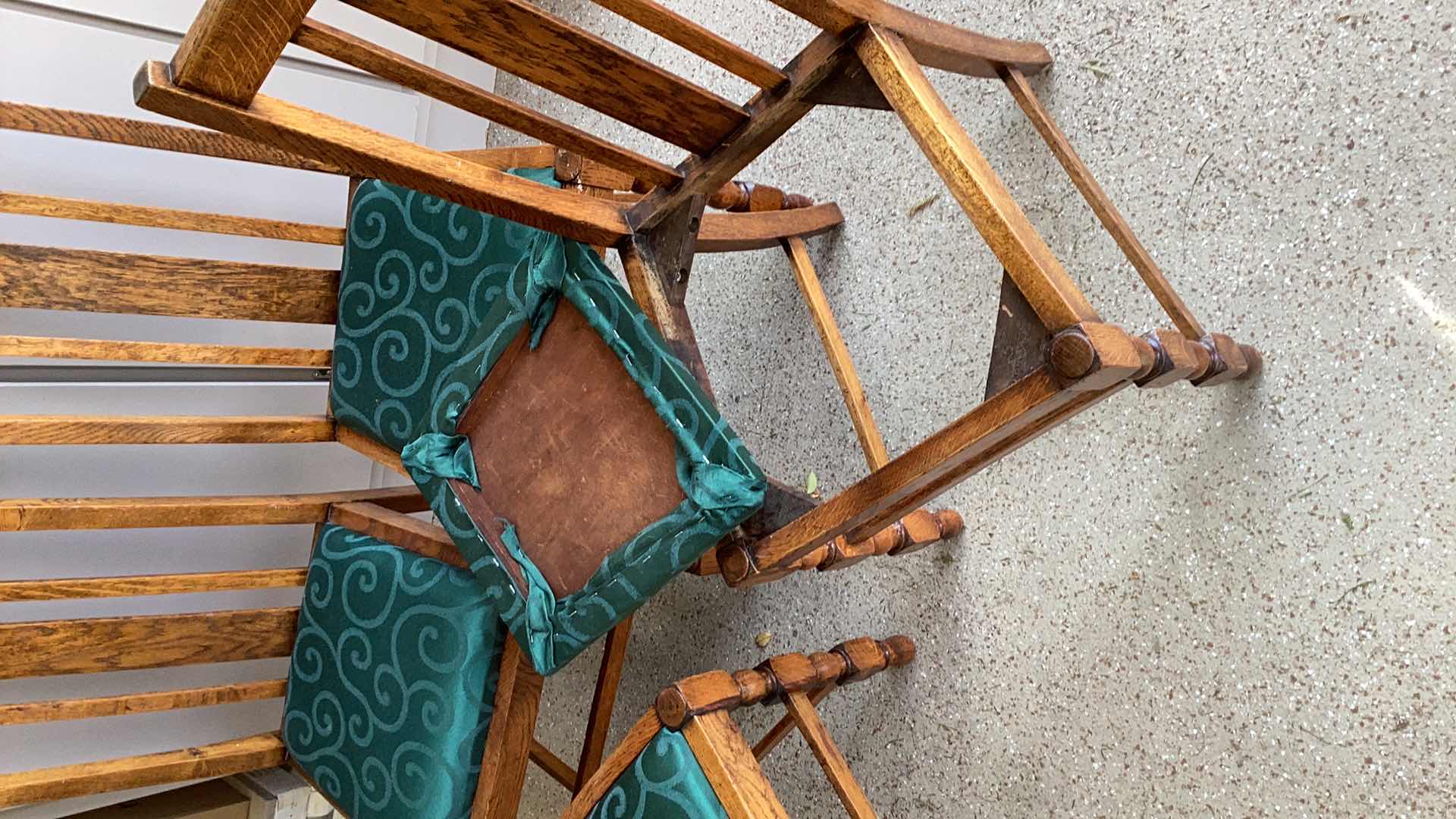 Photo 1 of SET OF FOUR OAK VINTAGE CHAIRS WITH REMOVABLE SEATS