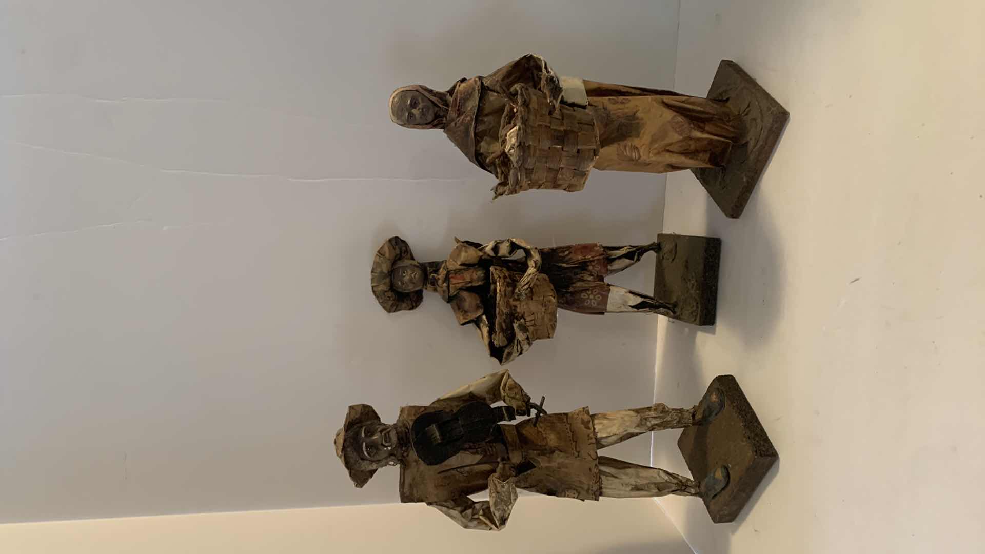 Photo 1 of 3 - PAPER MACHE MEXICAN FOLK ART FIGURINES 