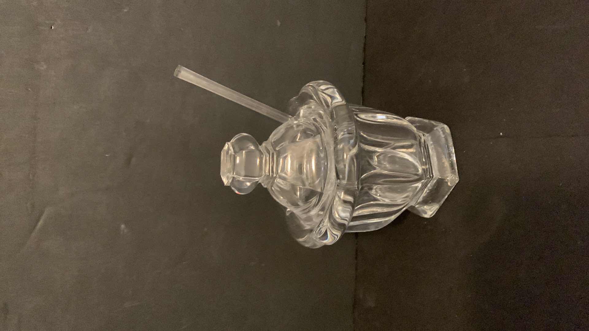 Photo 1 of BACCARAT CRYSTAL JAM/CONDIMENT JAR WITH SPOON