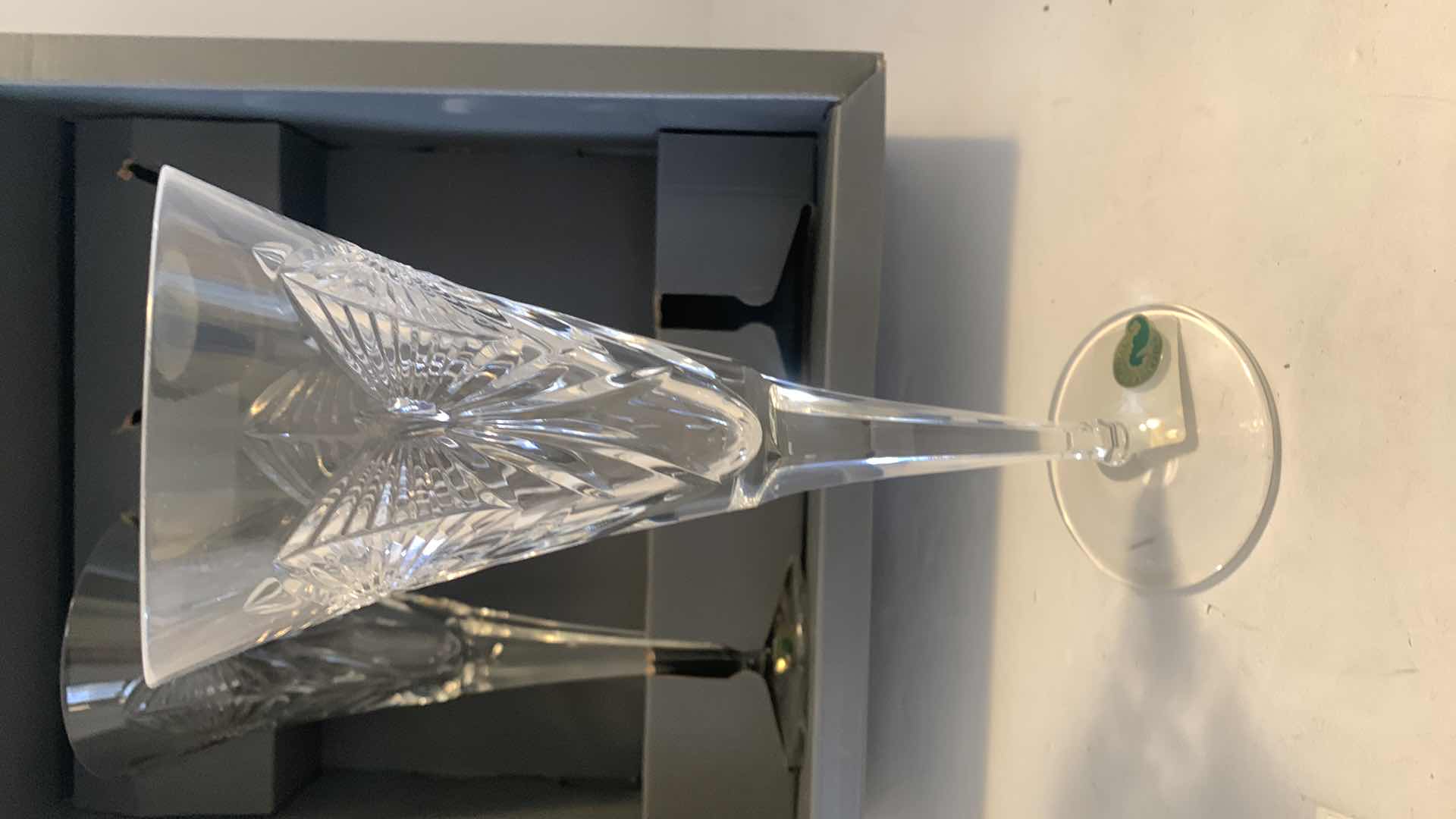Photo 1 of 2 NEW WATERFORD CRYSTAL HAPPINESS TOASTING FLUTES